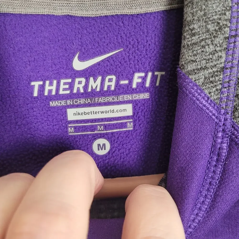 Nike purple therma fit swoosh hoodie Size Medium Athletic Casual Streetwear